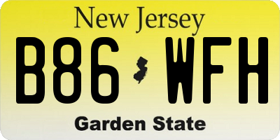 NJ license plate B86WFH