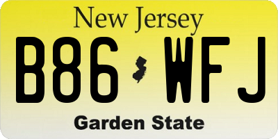 NJ license plate B86WFJ