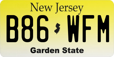 NJ license plate B86WFM