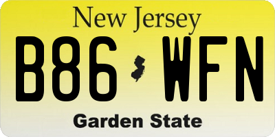 NJ license plate B86WFN