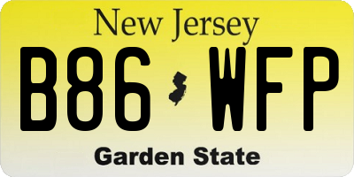 NJ license plate B86WFP