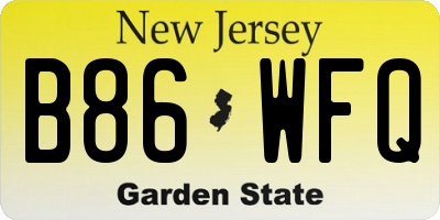 NJ license plate B86WFQ