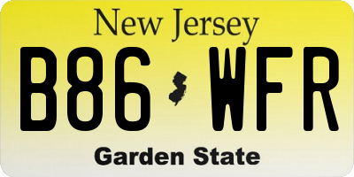 NJ license plate B86WFR