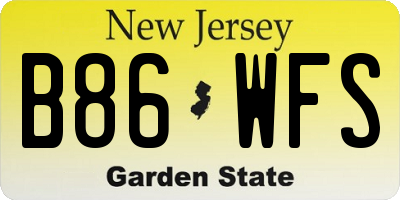 NJ license plate B86WFS
