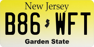 NJ license plate B86WFT