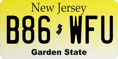 NJ license plate B86WFU