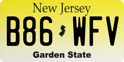 NJ license plate B86WFV