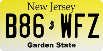 NJ license plate B86WFZ