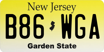 NJ license plate B86WGA