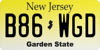 NJ license plate B86WGD