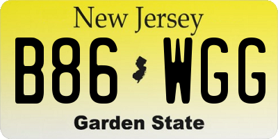 NJ license plate B86WGG
