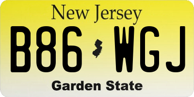 NJ license plate B86WGJ
