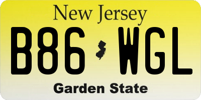 NJ license plate B86WGL