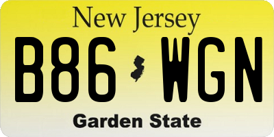 NJ license plate B86WGN