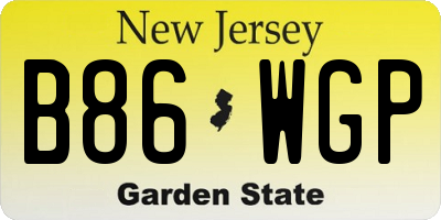 NJ license plate B86WGP