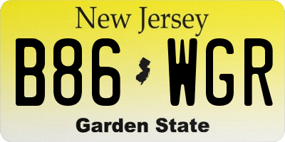 NJ license plate B86WGR
