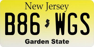 NJ license plate B86WGS