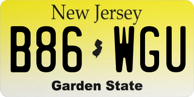 NJ license plate B86WGU
