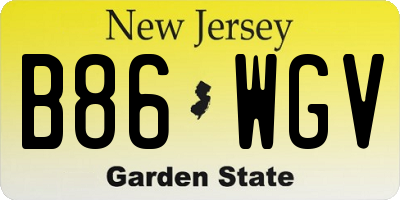 NJ license plate B86WGV
