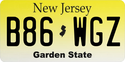 NJ license plate B86WGZ