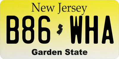 NJ license plate B86WHA