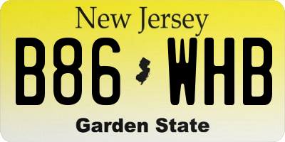 NJ license plate B86WHB