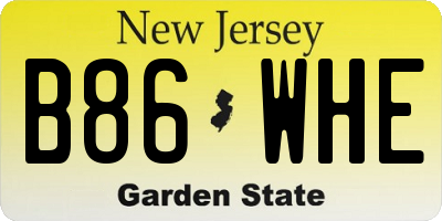 NJ license plate B86WHE