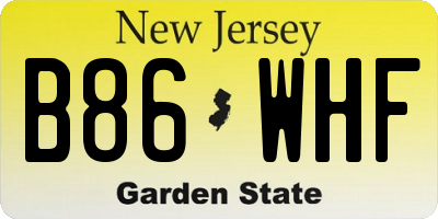 NJ license plate B86WHF
