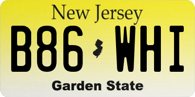 NJ license plate B86WHI