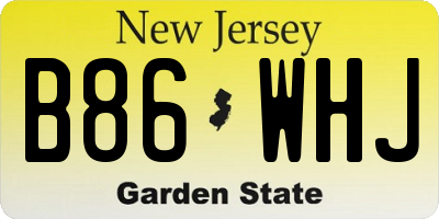 NJ license plate B86WHJ