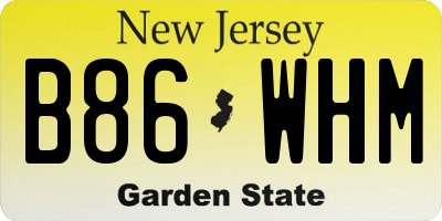 NJ license plate B86WHM