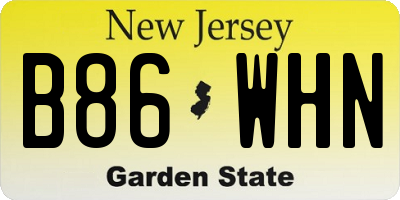 NJ license plate B86WHN