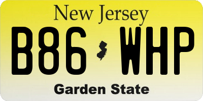 NJ license plate B86WHP
