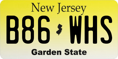 NJ license plate B86WHS