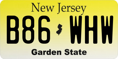 NJ license plate B86WHW