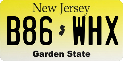 NJ license plate B86WHX