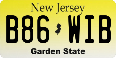 NJ license plate B86WIB