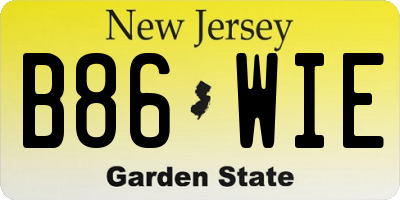 NJ license plate B86WIE