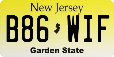 NJ license plate B86WIF