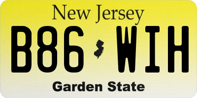 NJ license plate B86WIH
