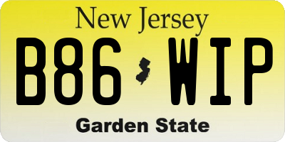 NJ license plate B86WIP