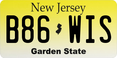 NJ license plate B86WIS