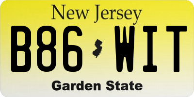 NJ license plate B86WIT