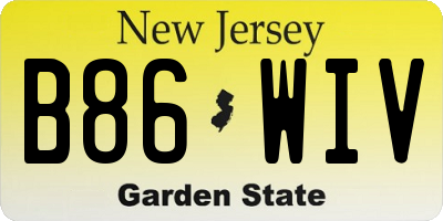 NJ license plate B86WIV