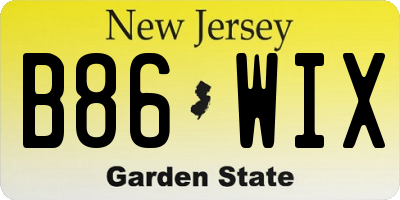 NJ license plate B86WIX