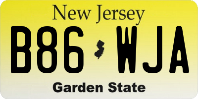 NJ license plate B86WJA