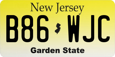 NJ license plate B86WJC