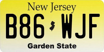NJ license plate B86WJF