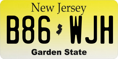 NJ license plate B86WJH