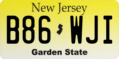 NJ license plate B86WJI